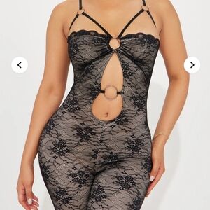 Fashion Nova Black Lace Jumpsuit